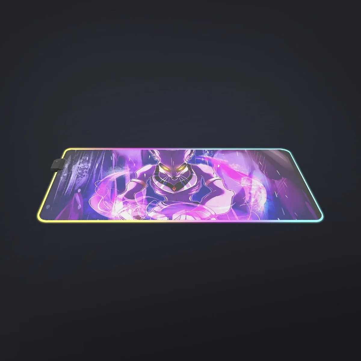 DBZ Mighty Destruction God Beerus Egyptian Cat Sport Design cool LED  Mouse Pad