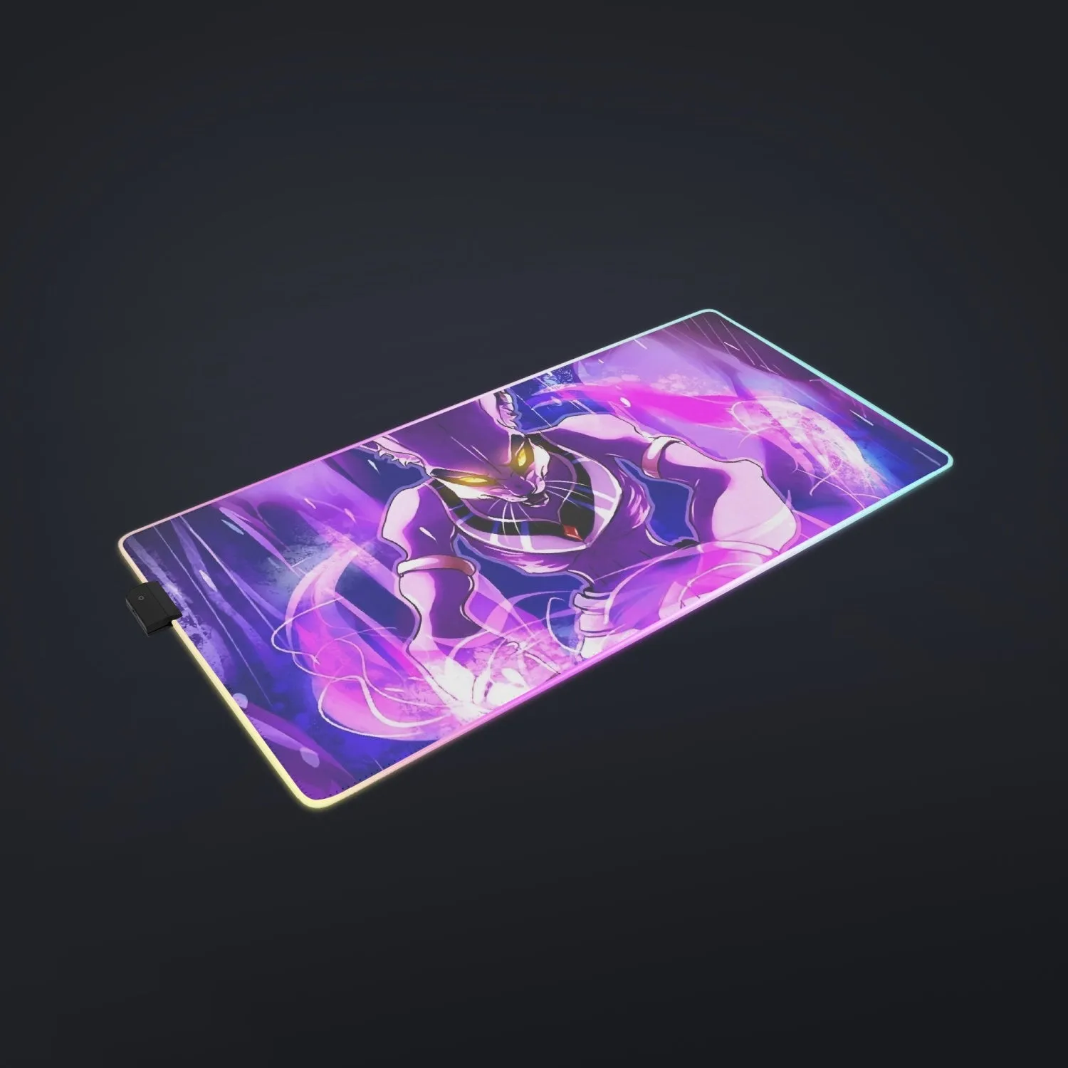 DBZ Mighty Destruction God Beerus Egyptian Cat Sport Design cool LED  Mouse Pad
