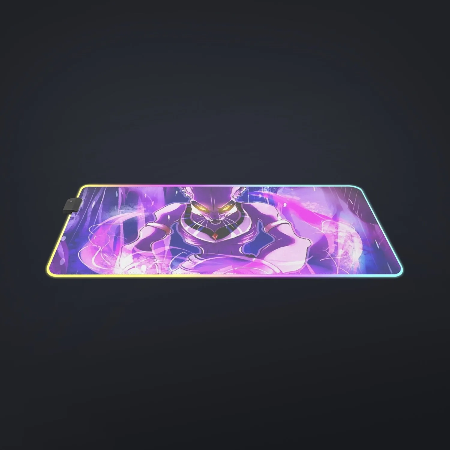 DBZ Mighty Destruction God Beerus Egyptian Cat Sport Design cool LED  Mouse Pad