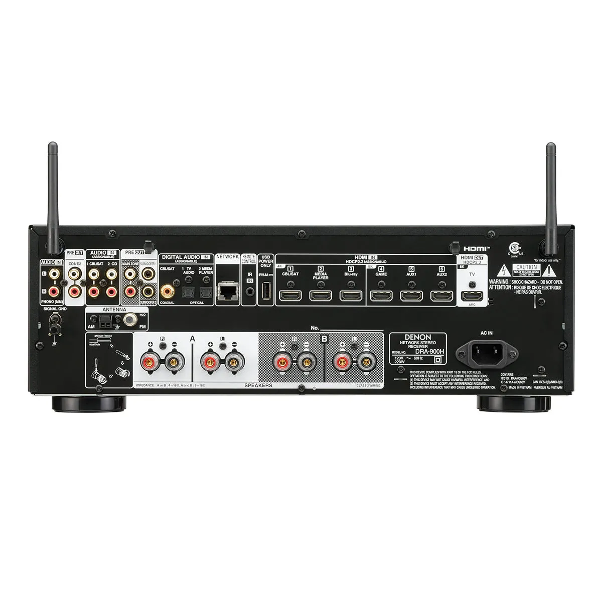 Denon DRA-900H 2.1 Channel 8K Stereo AV Receiver with HEOS Built-In