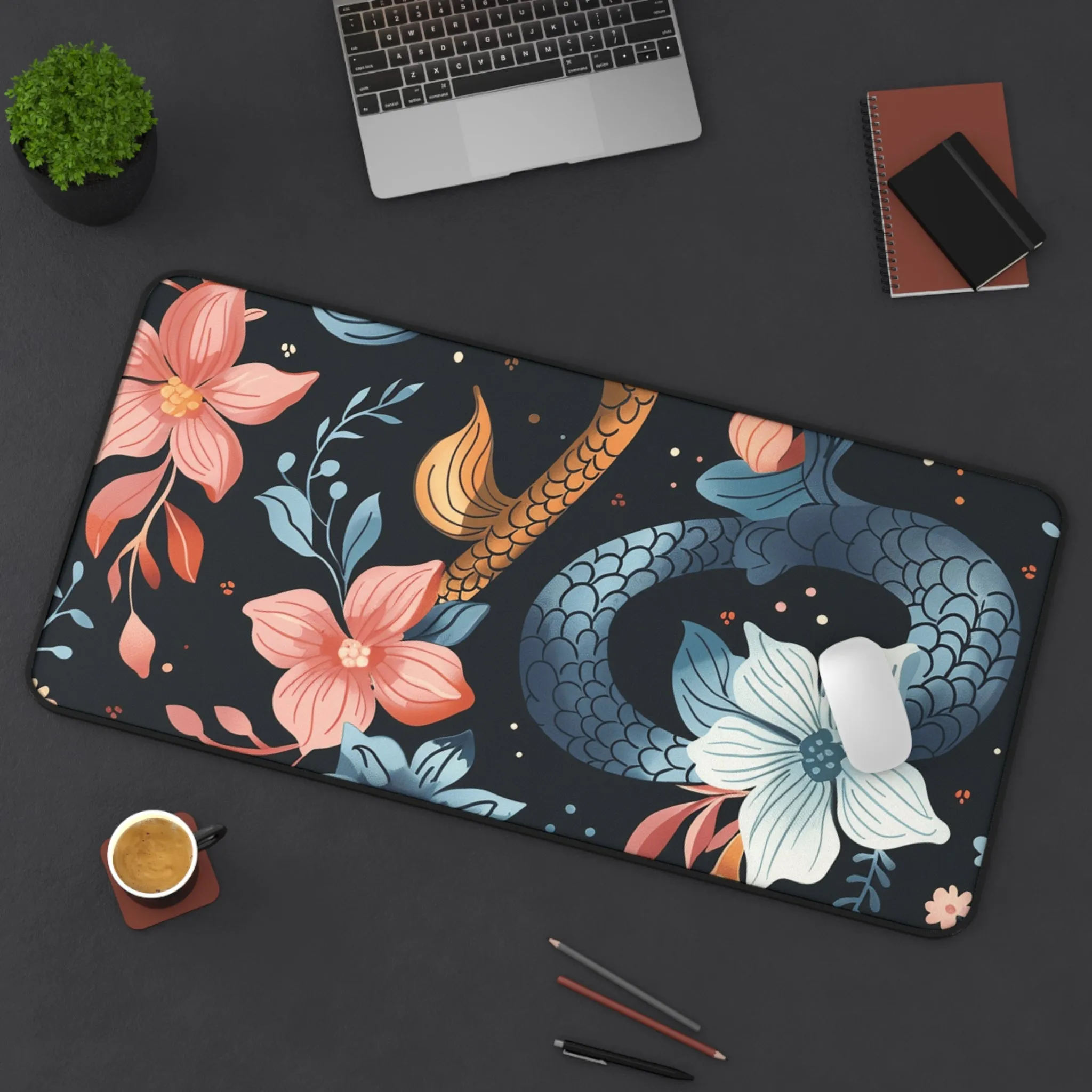 Desk Mat - Mermaid Flowers