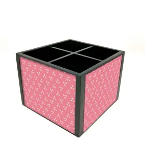 Desk Organizer For Stationery - 4 Dots - Pink