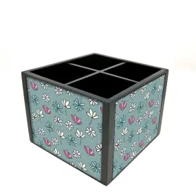 Desk Organizer For Stationery - VINTAGE FLOWER PATTERN