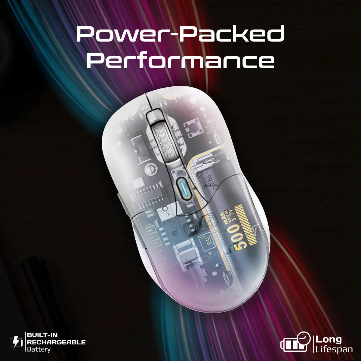 Dual Mode Rechargeable Wireless Mouse with BT & RF Connectivity