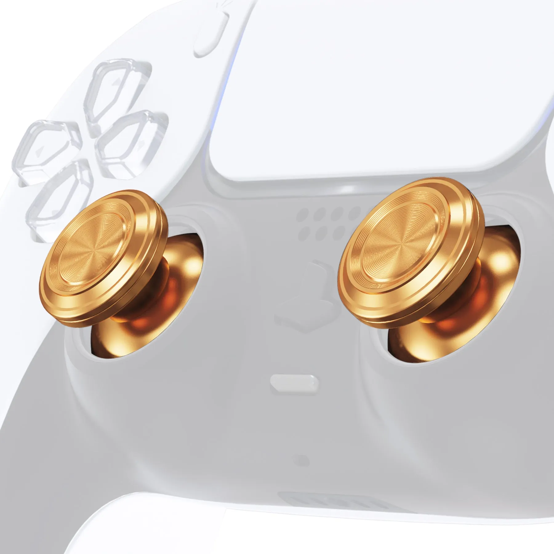 eXtremeRate Custom Gold Metal Thumbsticks for PS5 Controller, Replacement Aluminum Analog Stick Joystick for PS4 Controller - Controller NOT Included - JPFC001