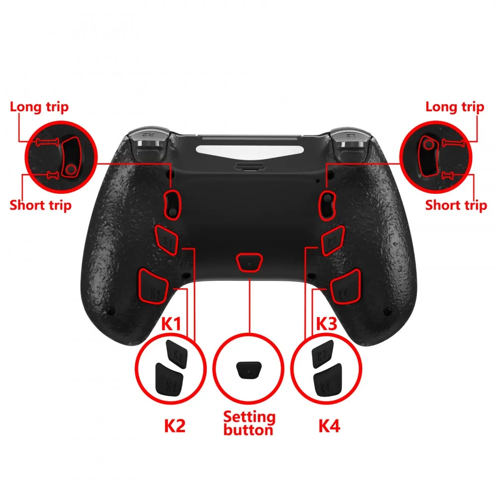 eXtremeRate DECADE Tournament Controller (DTC) Upgrade Kit for PS4 Controller JDM-040/050/055 - Scarlet Red