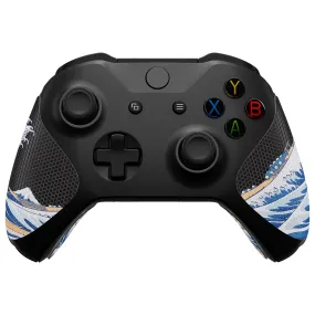eXtremeRate The Great Wave Off Kanagawa Anti-Skid Sweat-Absorbent Controller Grip for Xbox One S & X, Xbox One Controller, Professional Textured Soft Rubber Pads Handle Grips for Xbox One, Xbox One S/X Controller - GX00170