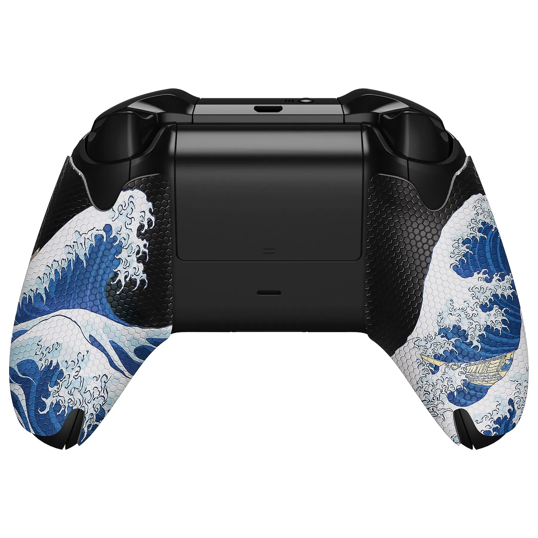 eXtremeRate The Great Wave Off Kanagawa Anti-Skid Sweat-Absorbent Controller Grip for Xbox One S & X, Xbox One Controller, Professional Textured Soft Rubber Pads Handle Grips for Xbox One, Xbox One S/X Controller - GX00170