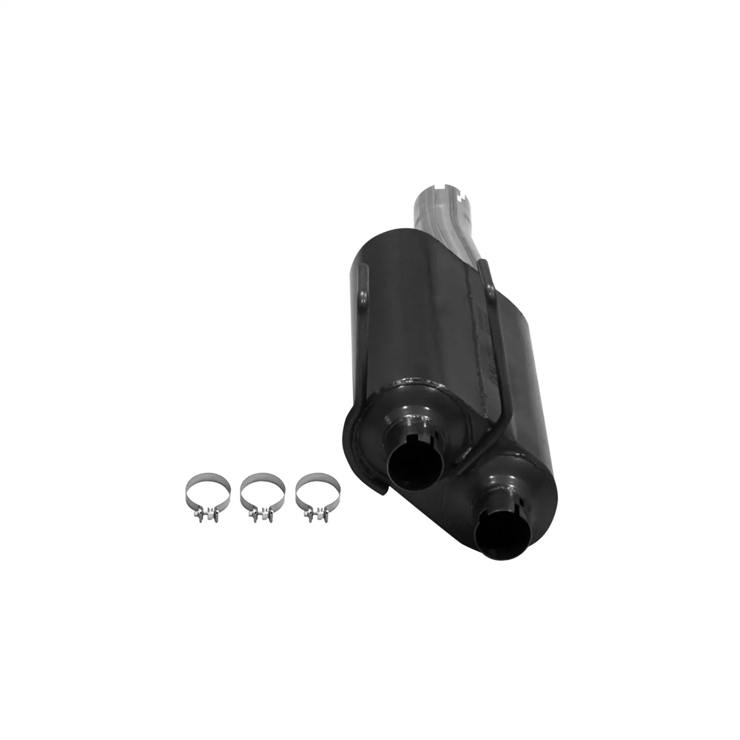 Flowmaster American Thunder Muffler 3" Offset Inlet Dual 2-1/4" Outlets 18 x 9-3/4 x 4" Oval Body - Stainless