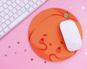 Gourdo the Pumpkin Mouse Pad | Kawaii Autumn Halloween Mousepad | Cozy Cottagecore Desk Decor