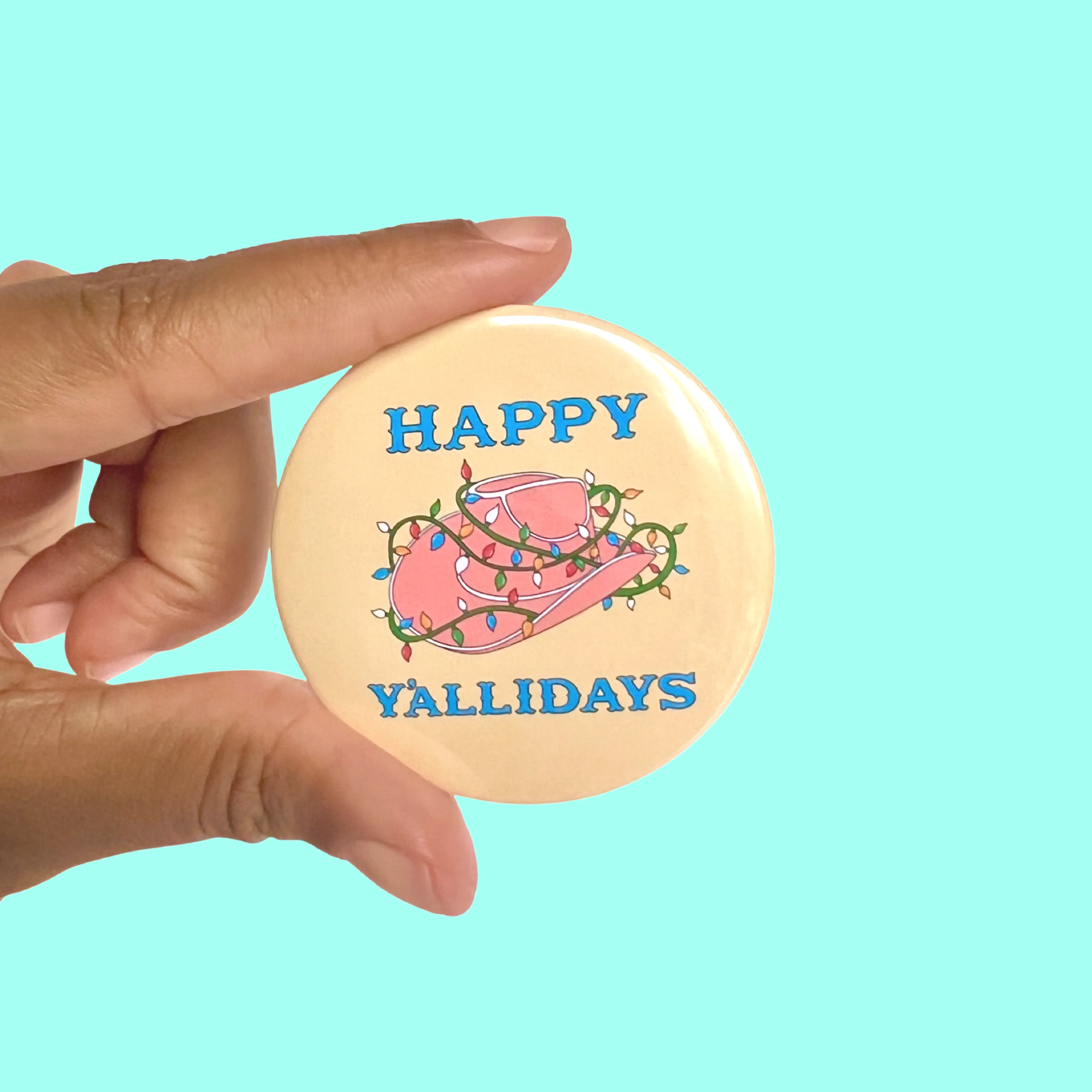 Happy Y'allidays Holiday Button