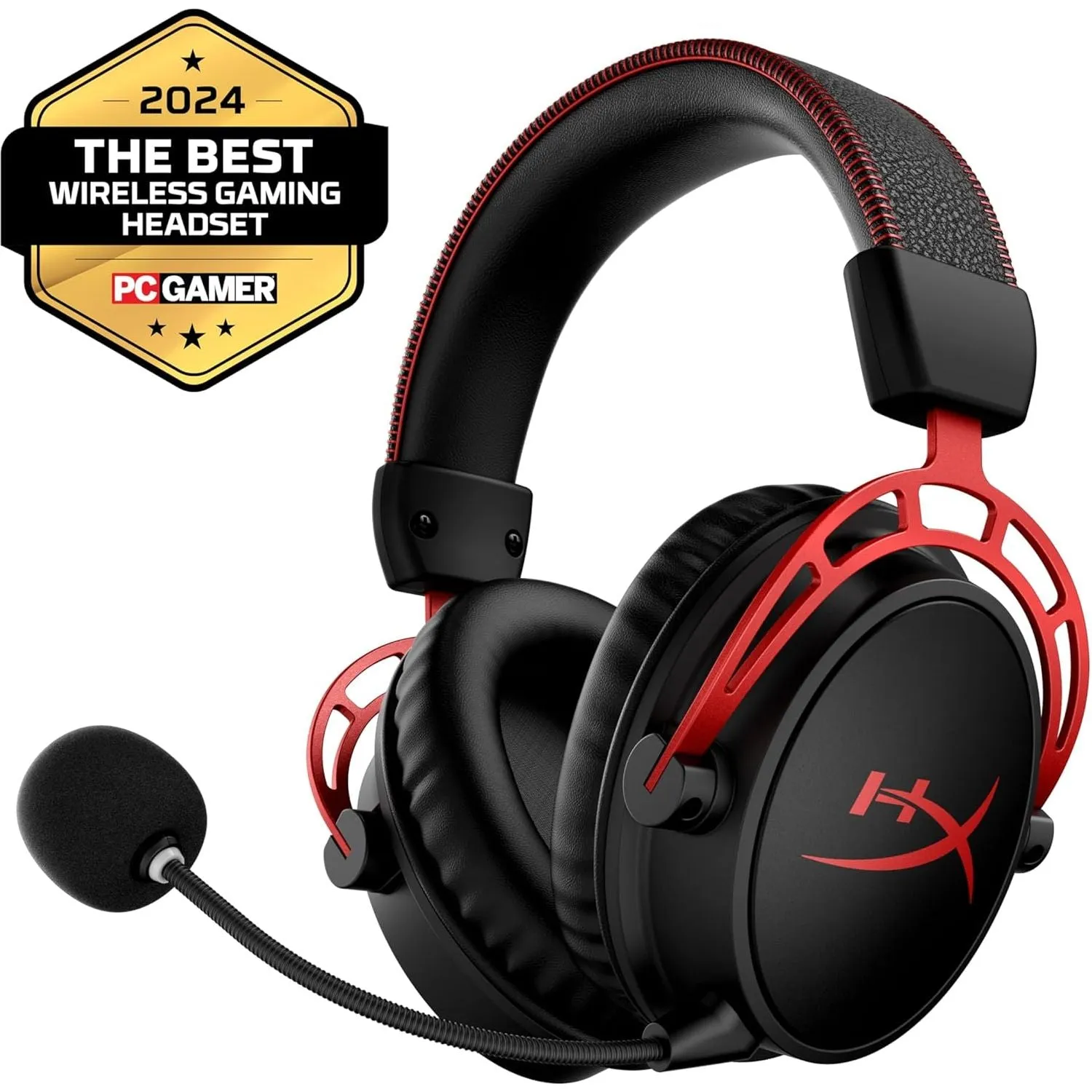 HyperX Cloud Alpha Wireless - Gaming Headset for PC, 300-hour battery life, DTS Headphone:X Spatial Audio, Memory foam, Dual Chamber Drivers, Noise-cancelling mic, Durable aluminium frame