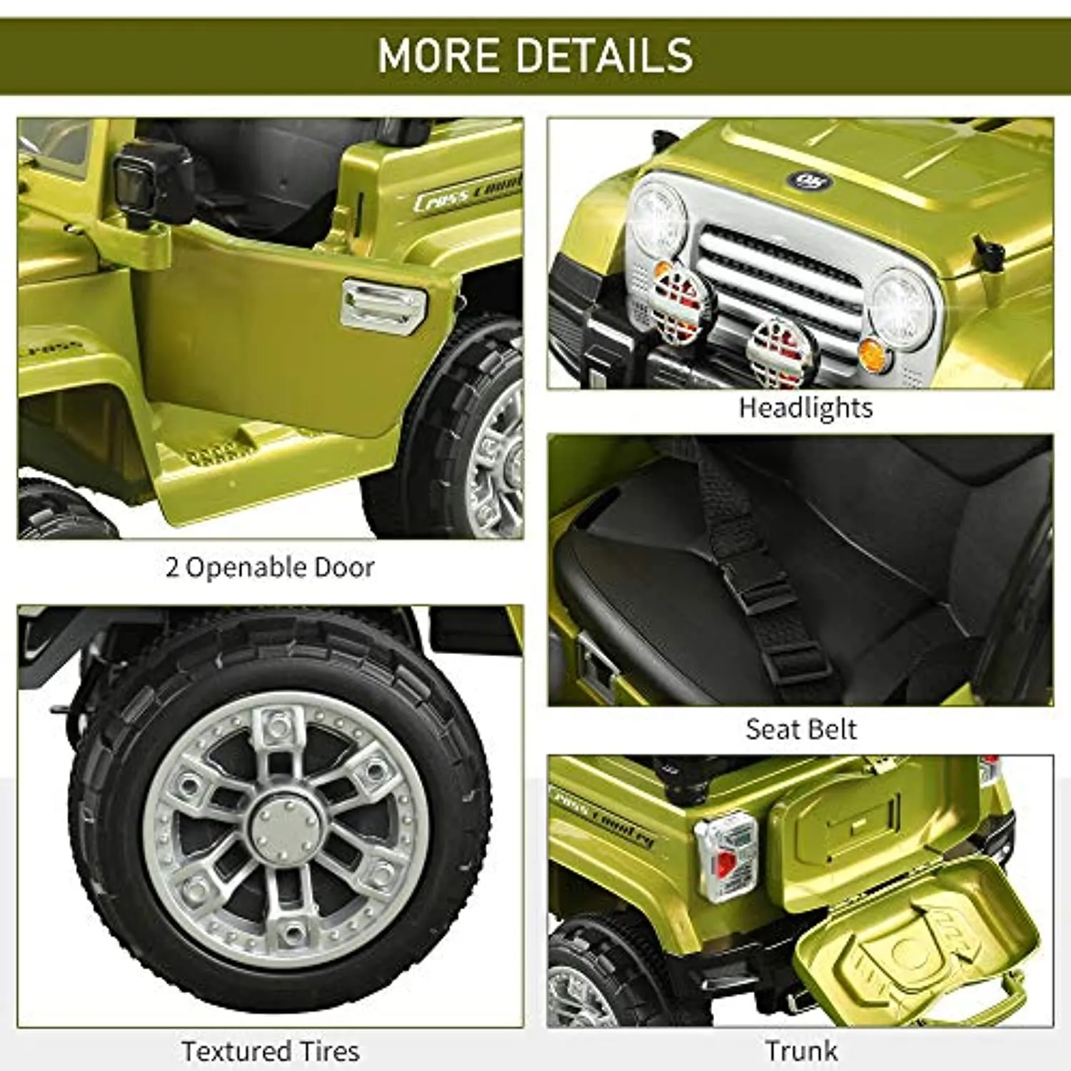 Kids Ride-on Car, Off-Road Truck with MP3 Connection, and Remote Control, 12V Motor