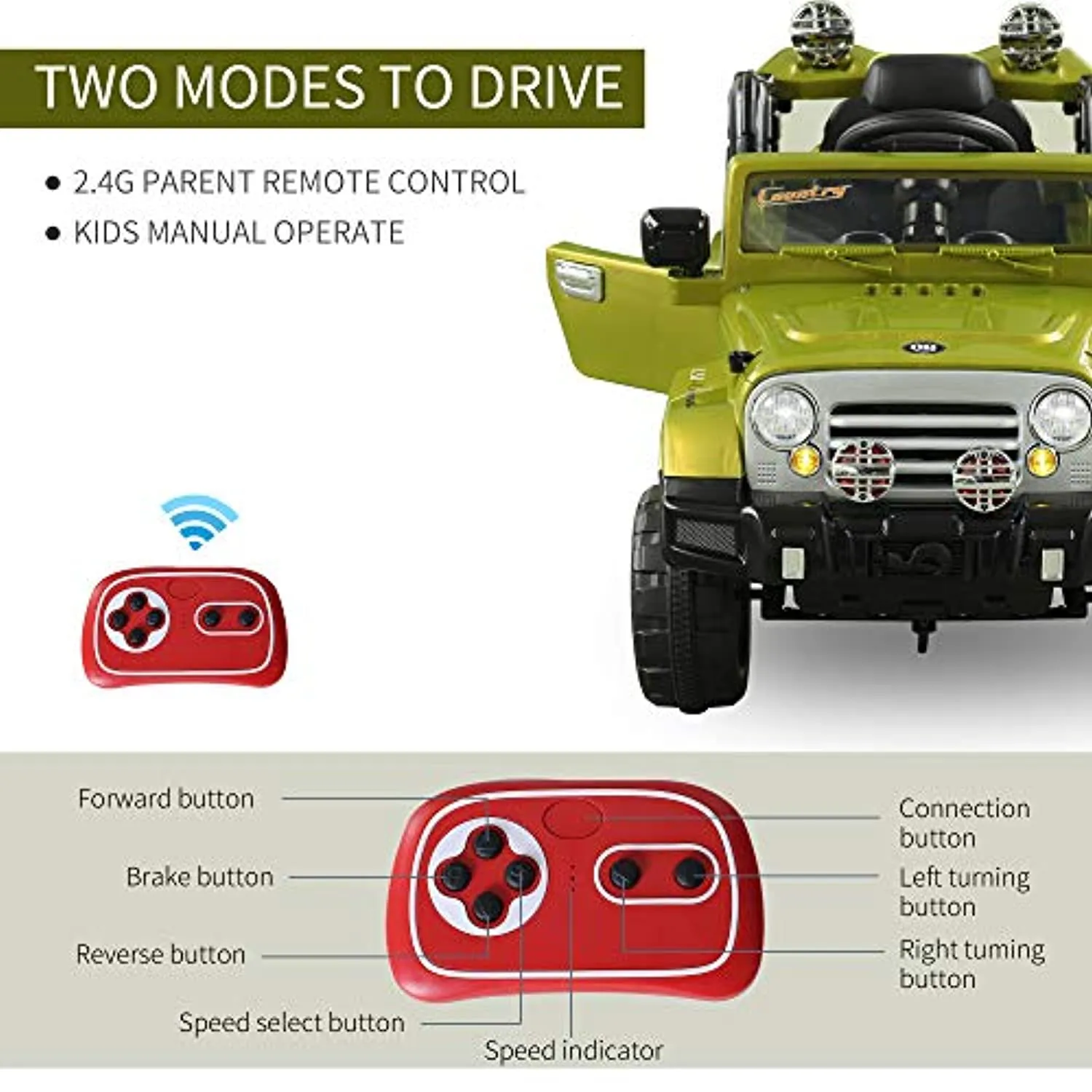 Kids Ride-on Car, Off-Road Truck with MP3 Connection, and Remote Control, 12V Motor