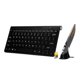 KM-909 2.4GHz Wireless Multimedia Keyboard   Wireless Optical Pen Mouse with USB Receiver Set for Computer PC Laptop, Random Pen Mouse Color Delivery