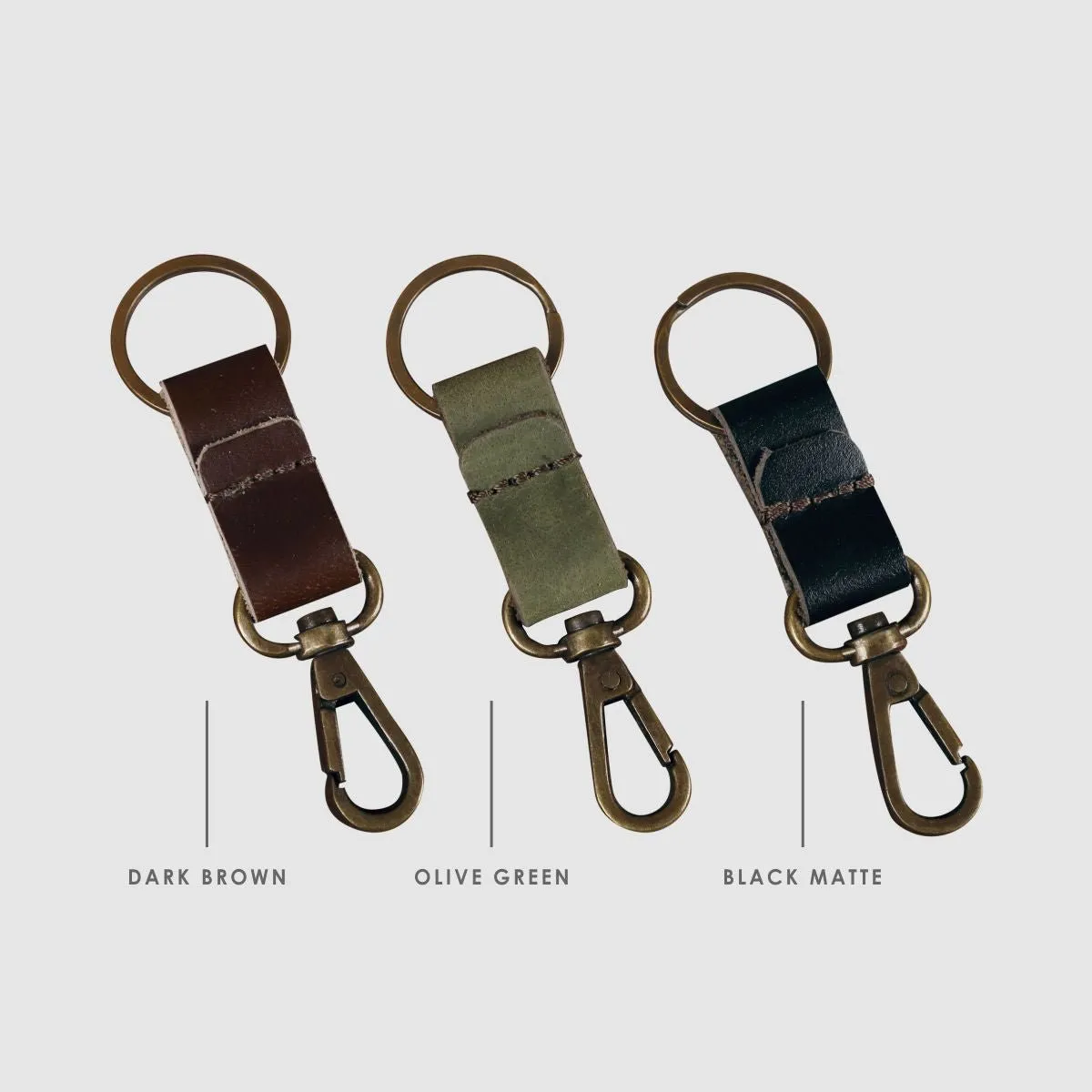 Leather Keychain Loop Style- Brown