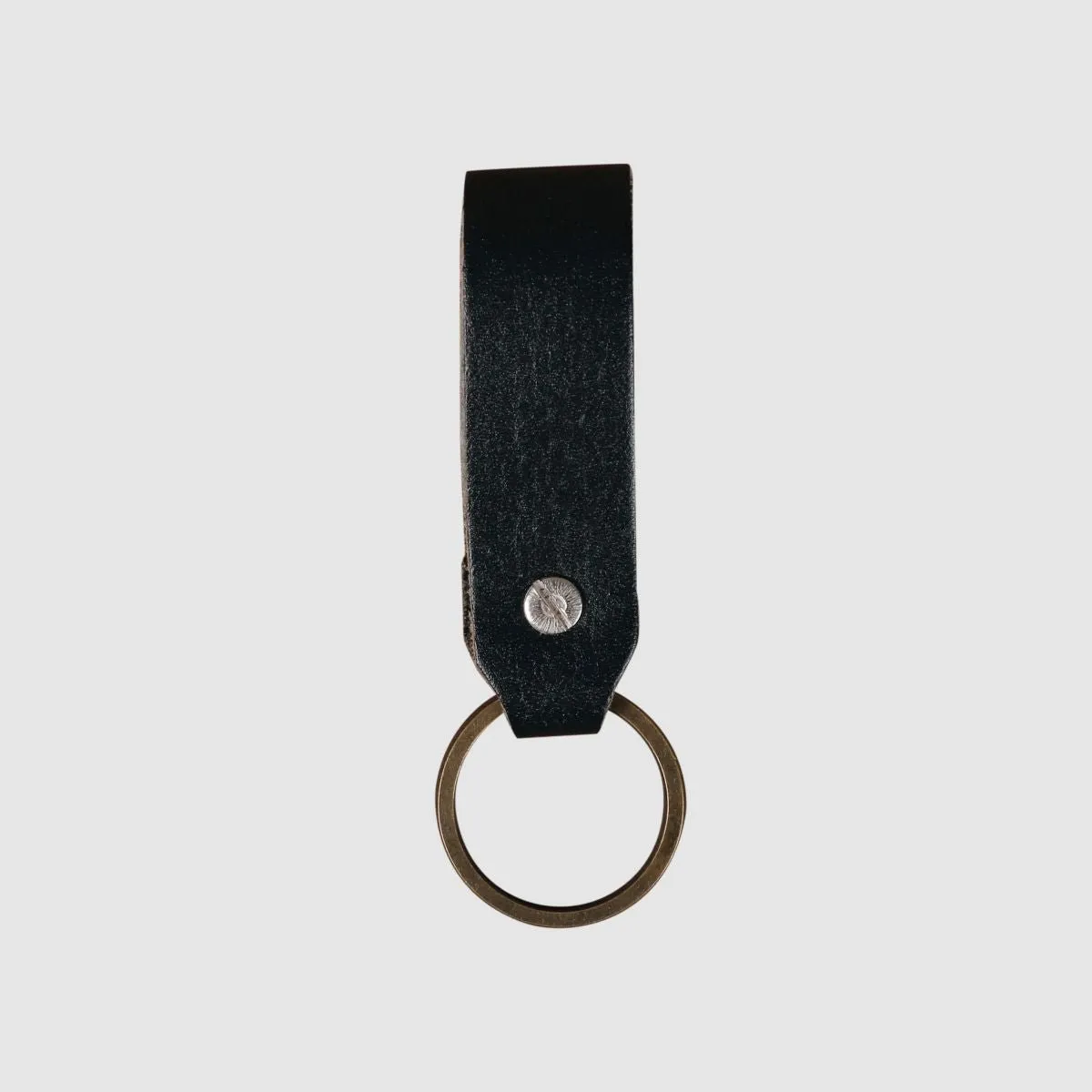 Leather Keychain Loop Style- Brown