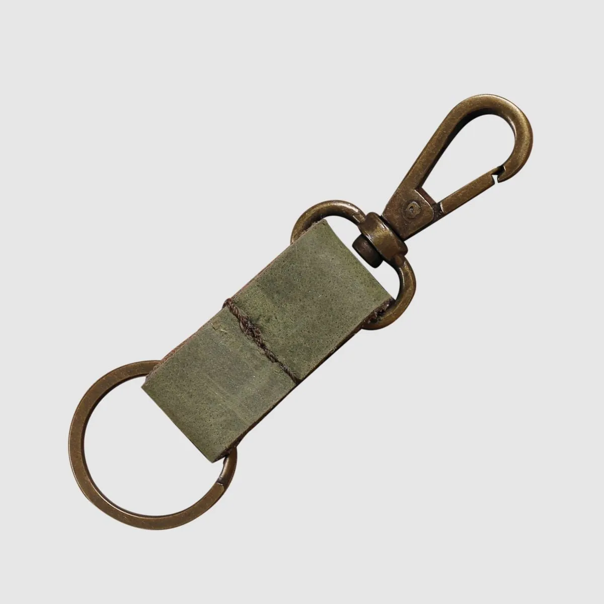 Leather Keychain Loop Style- Brown