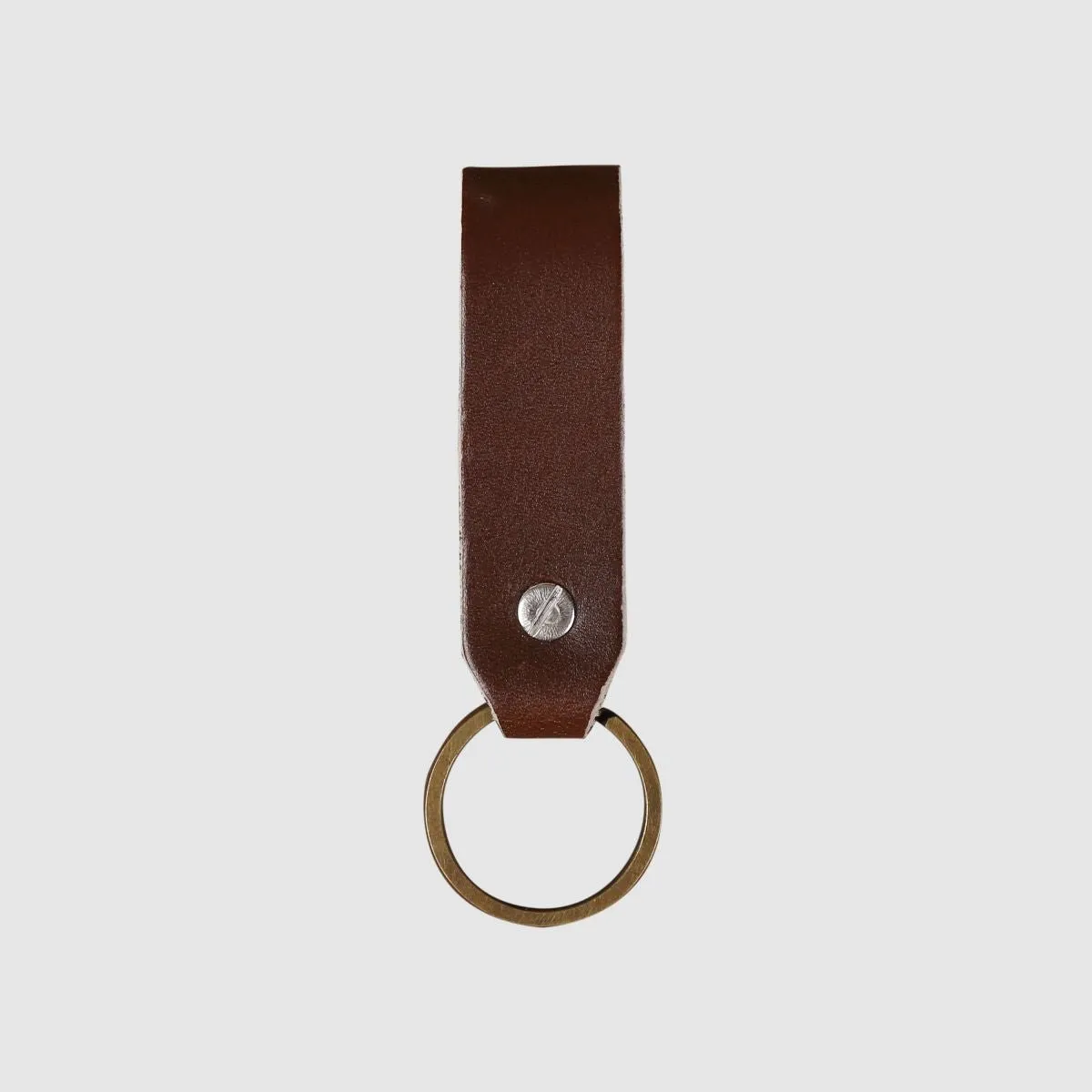 Leather Keychain Loop Style- Brown