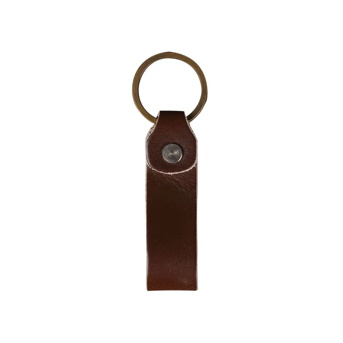Leather Keychain Loop Style- Brown
