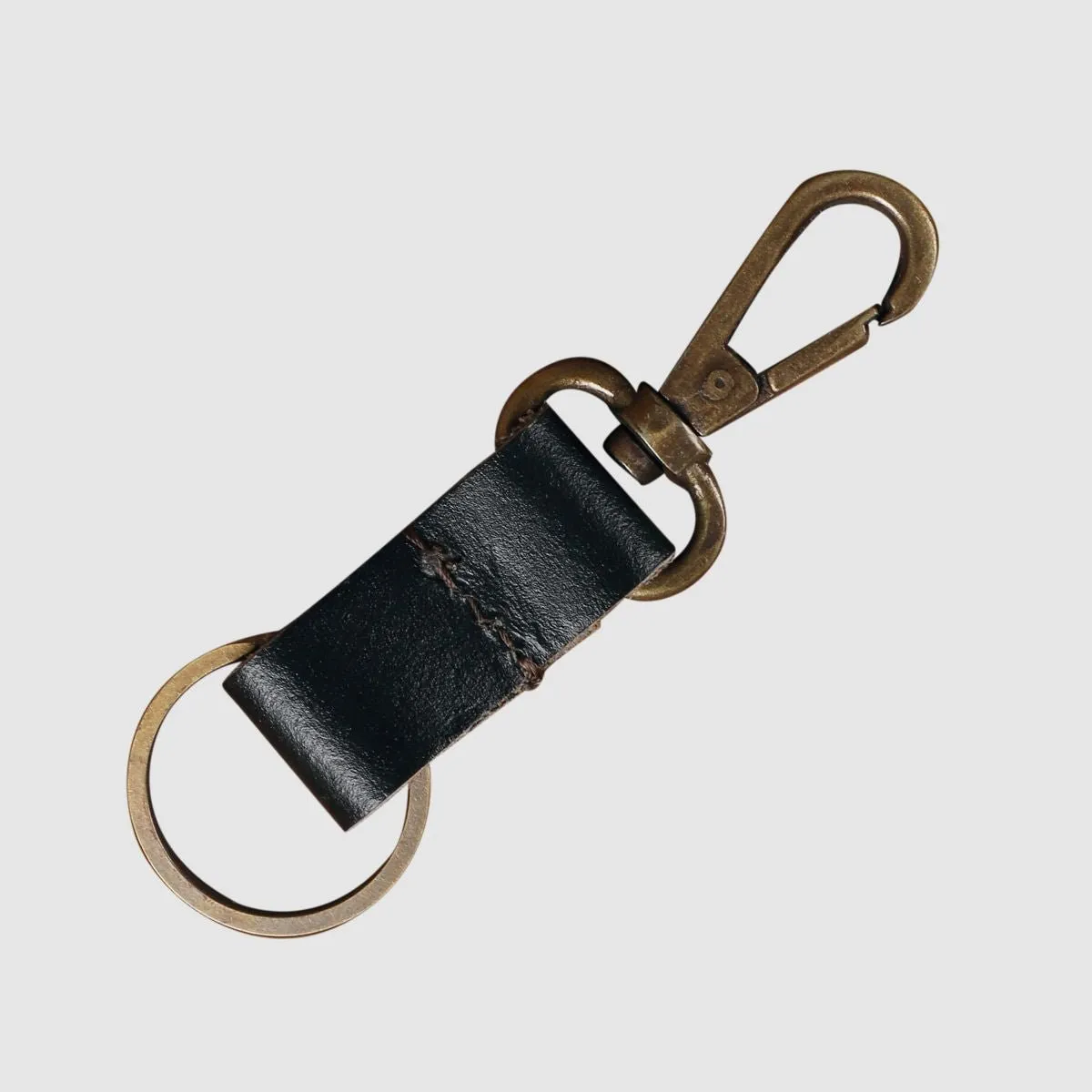 Leather Keychain Loop Style- Brown
