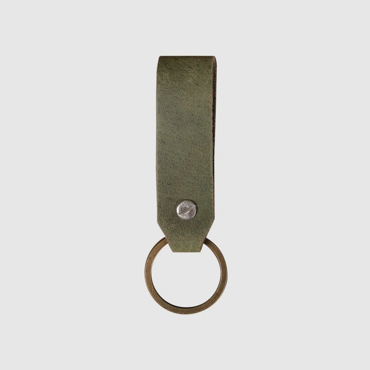 Leather Keychain Loop Style- Brown