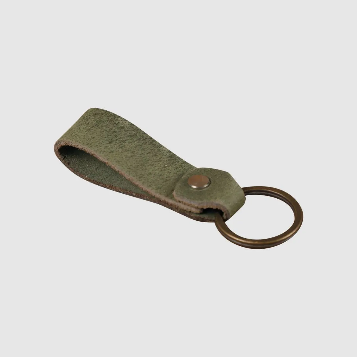 Leather Keychain Loop Style- Brown