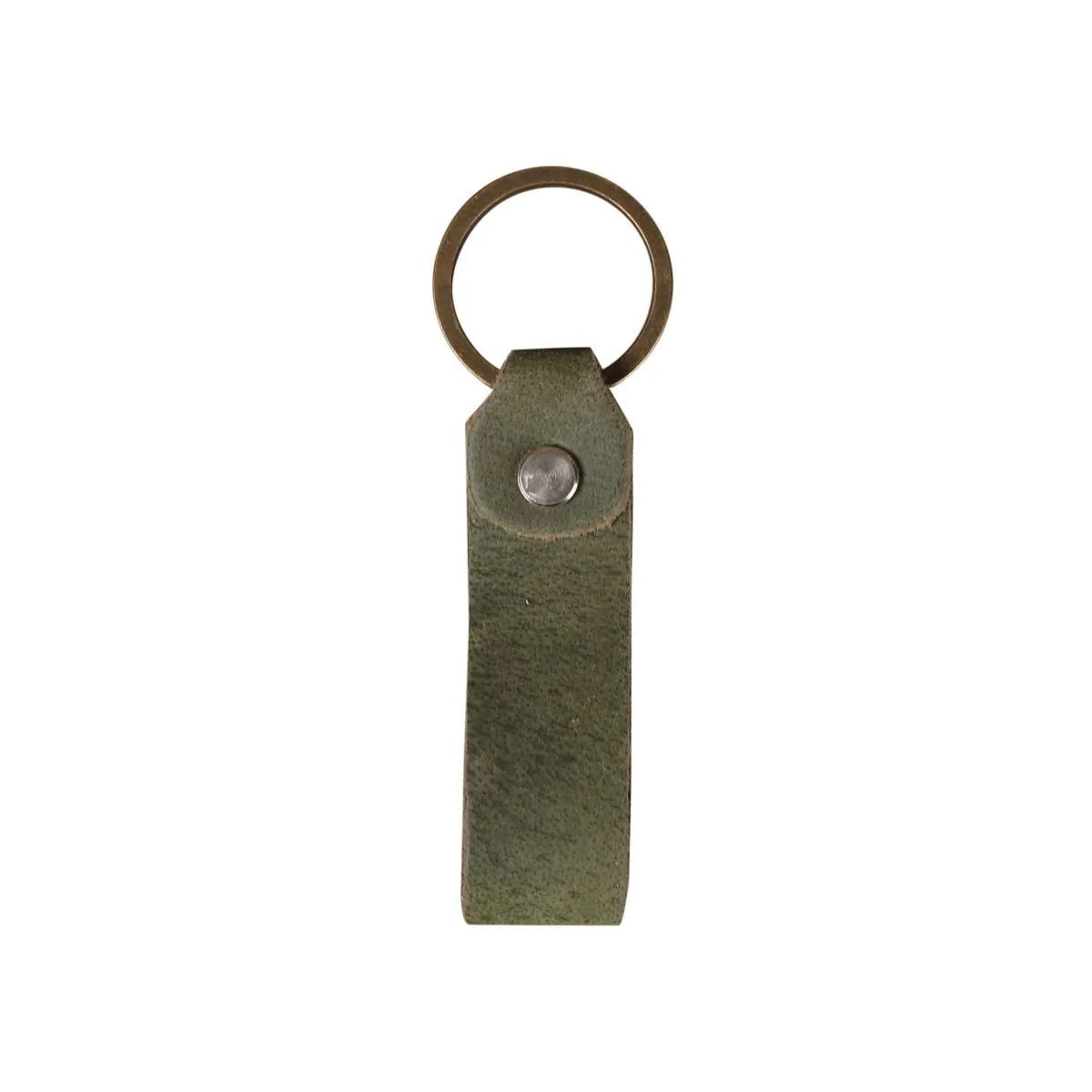 Leather Keychain Loop Style- Brown