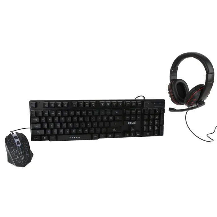 LVLup Ultimate Pro Gaming Kit - Keyboard, Headset, Mouse