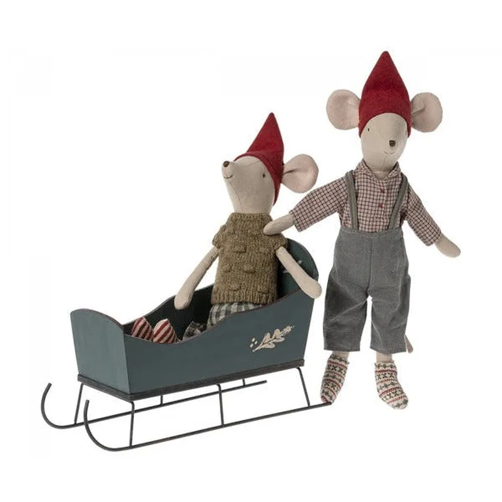 Maileg medium sleigh - green