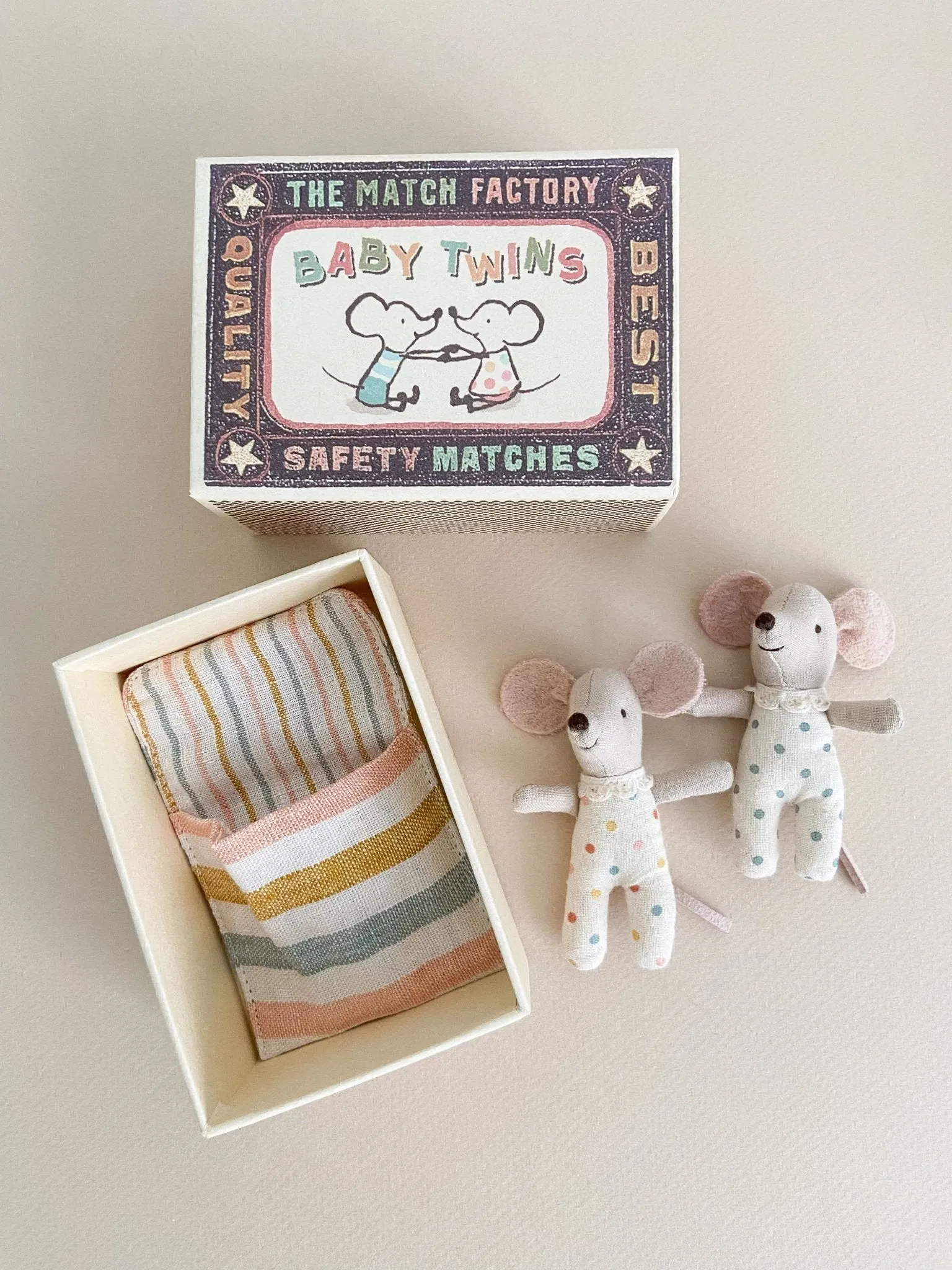 Maileg | Twins, Baby Mice in Matchbox (2023)