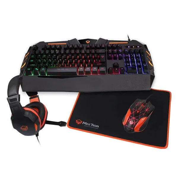 Meetion Backlit Gaming Combo 4in1 Gaming Keyboard Mouse/Headset /Mouse Pad Bundle-72SS