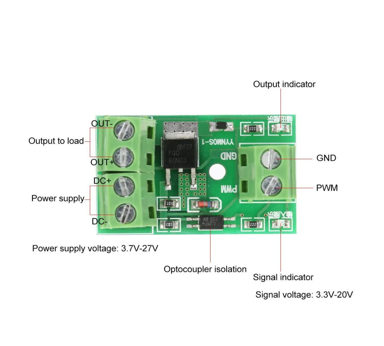 MOSFET PWM Switch Control Board