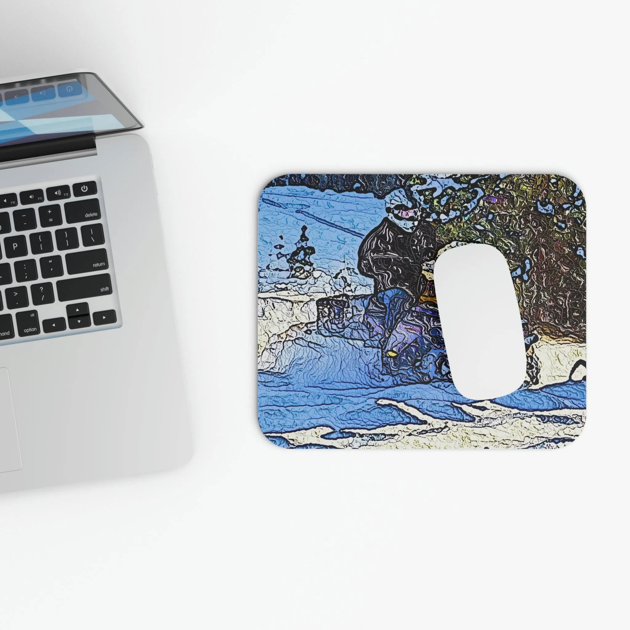 Mouse Pad (Rectangle) ... Blasting Through-The-Powder ... 'Central Idaho Mounains ... ' 2Dec22 ...