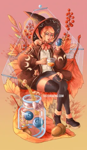 Mouse Witch Fine Art Print, Witch Familiar Series