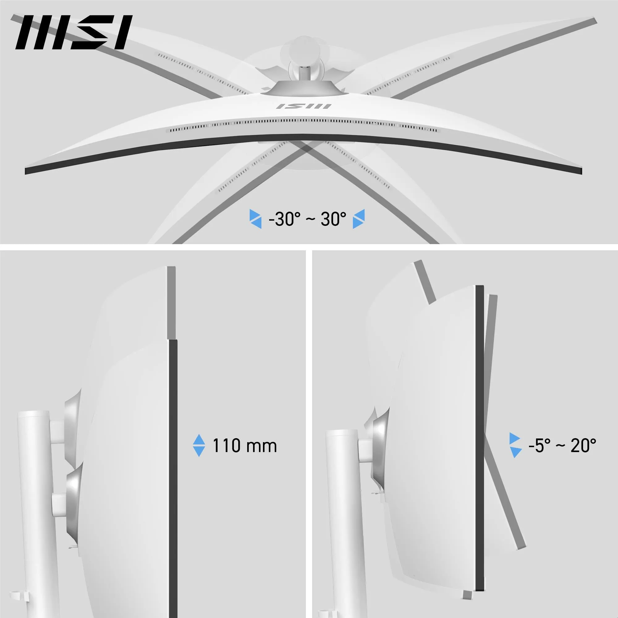 MSI Modern MD342CQPW 34" UWQHD 120Hz USB-C 98W Curved Professional Monitor (White)