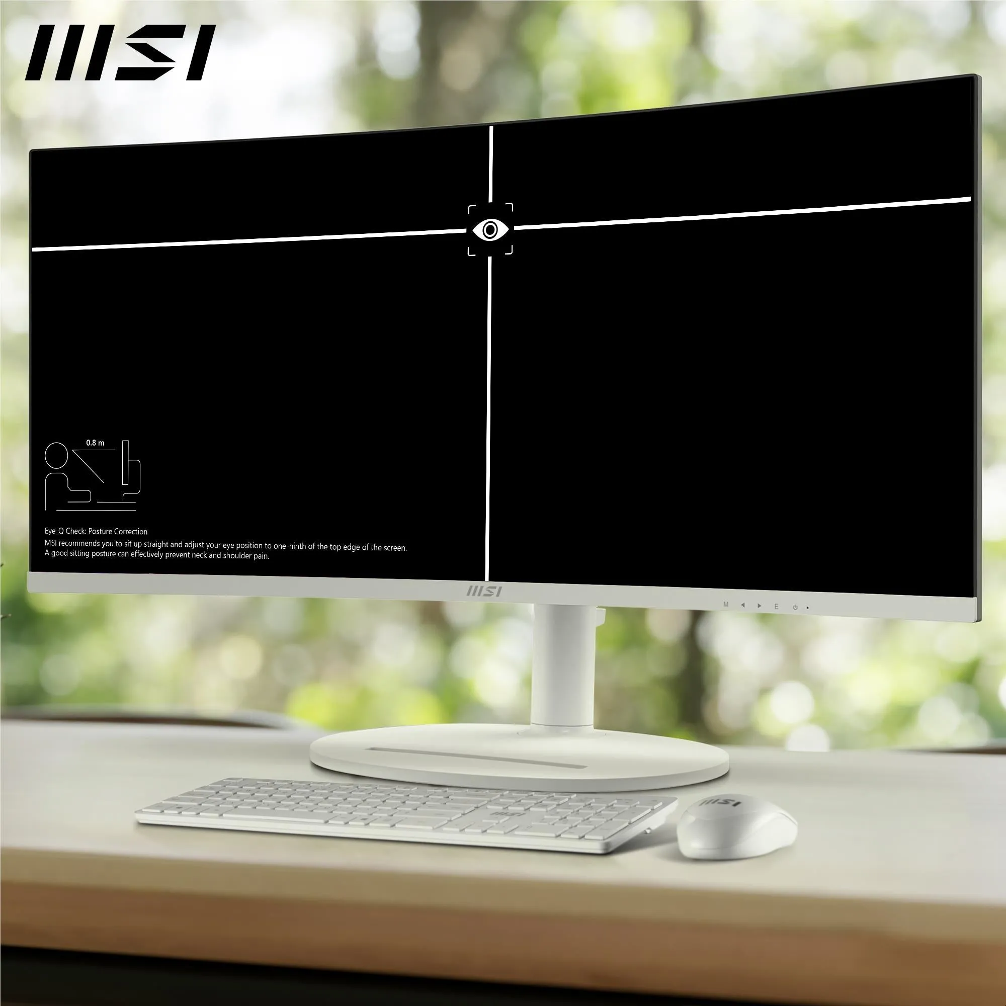 MSI Modern MD342CQPW 34" UWQHD 120Hz USB-C 98W Curved Professional Monitor (White)