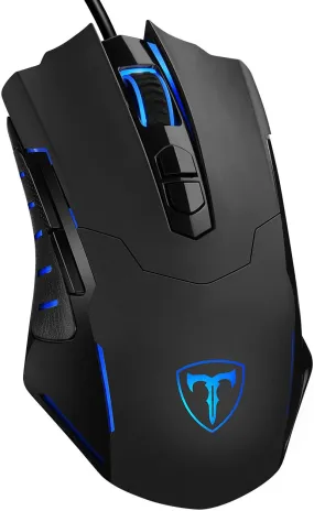 New TROPRO GAMING MOUSE WIRED T7 7 Buttons Breathing Light Ergonomic Game USB Computer Mice Multicolor