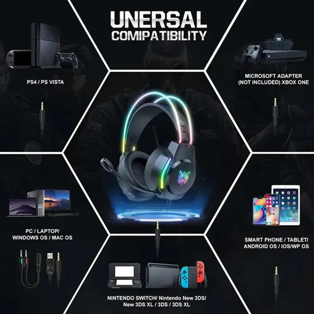 Onikuma X26 RGB Gaming Headset - Black