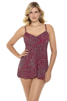 Pre-Order Penbrooke Baby Spice Shirred Bodice Flyaway Swimdress Swimsuit
