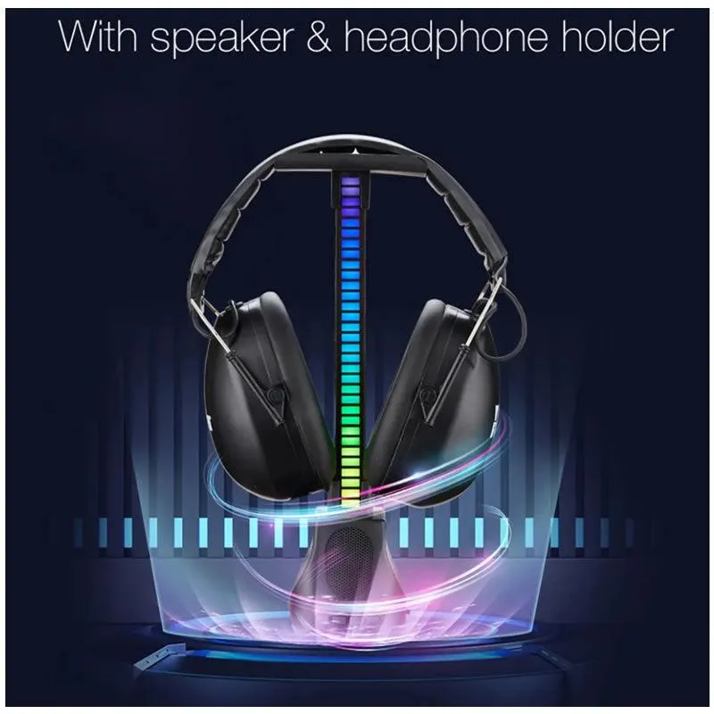 Rgb Gaming Headset Stand And A Speaker With A Pickup Lamp -Xf0800