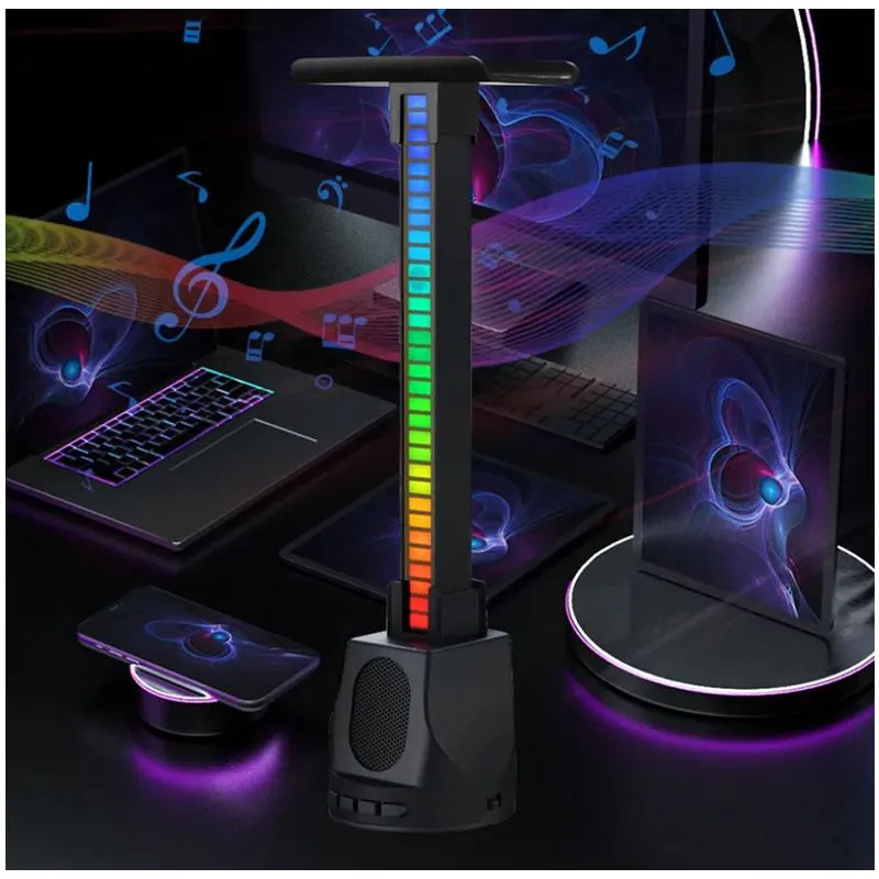 Rgb Gaming Headset Stand And A Speaker With A Pickup Lamp -Xf0800