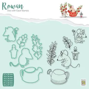 Rowan Dies with Clear Stamps Christmas Mouse 2 Coffee Pot