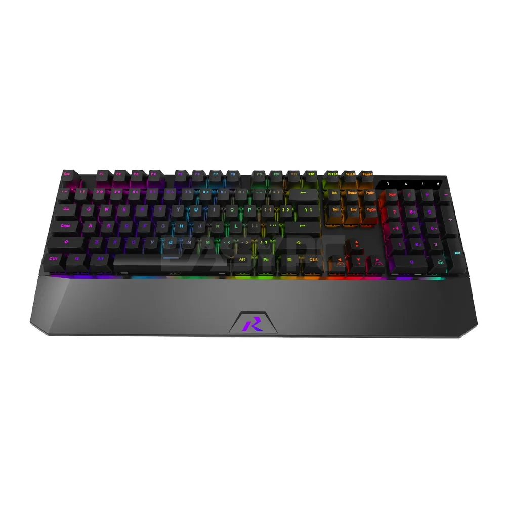 Royal Kludge RK956 104 keys, Ergonomics, RGB Backlit Huano Brown & Blue Switch Mechanical Black Gaming Keyboard 4JTP