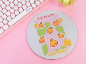 Squeeze the Day Mouse Pad | Cute Lemon Desk Mat | Aesthetic Pastel Office Decor