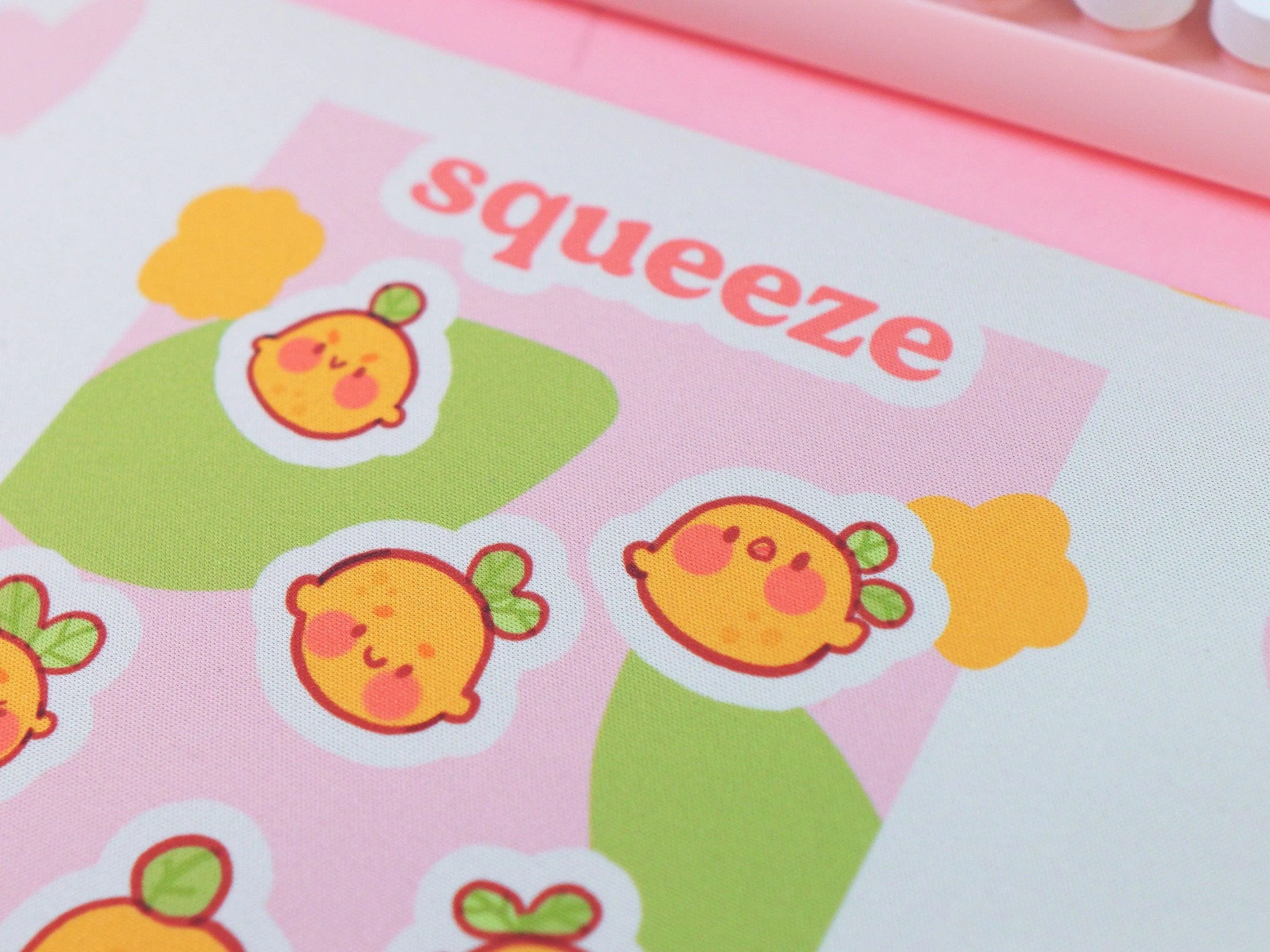 Squeeze the Day Mouse Pad | Cute Lemon Desk Mat | Aesthetic Pastel Office Decor