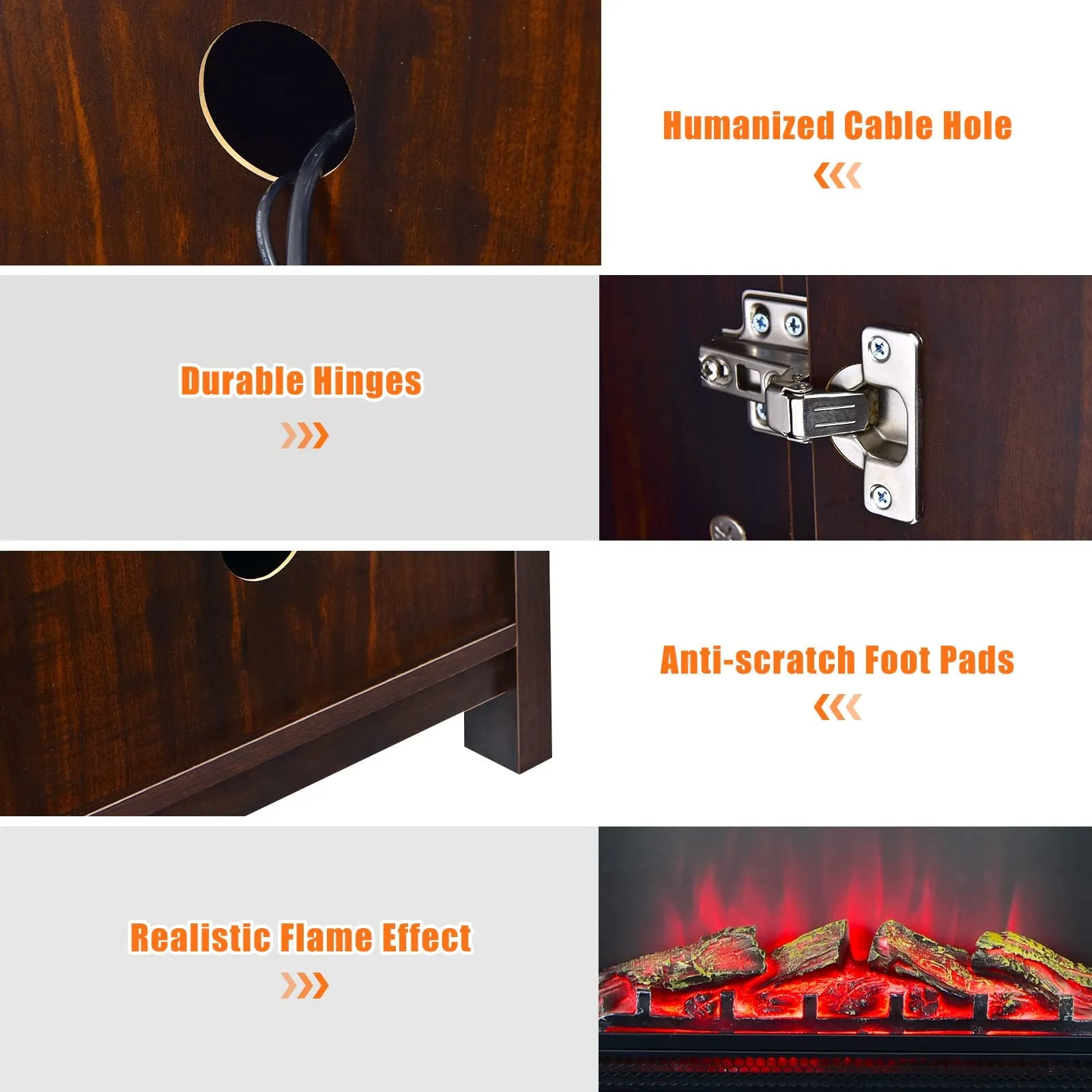 Tangkula Electric Fireplace TV Stand, 59 Inches TV Console