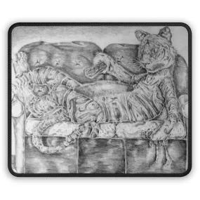 Tiger on a Couch Gaming Mouse Pad