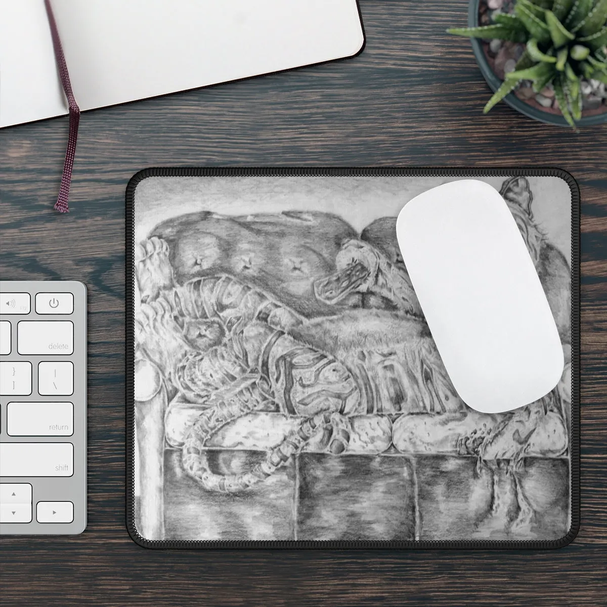 Tiger on a Couch Gaming Mouse Pad