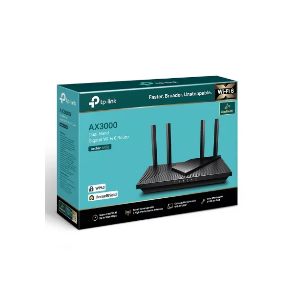 TP-Link Archer AX55 AX3000 Dual Band Gigabit Wi-Fi 6 Router
